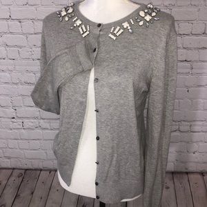 Ann Taylor | Jeweled Collar Cardigan